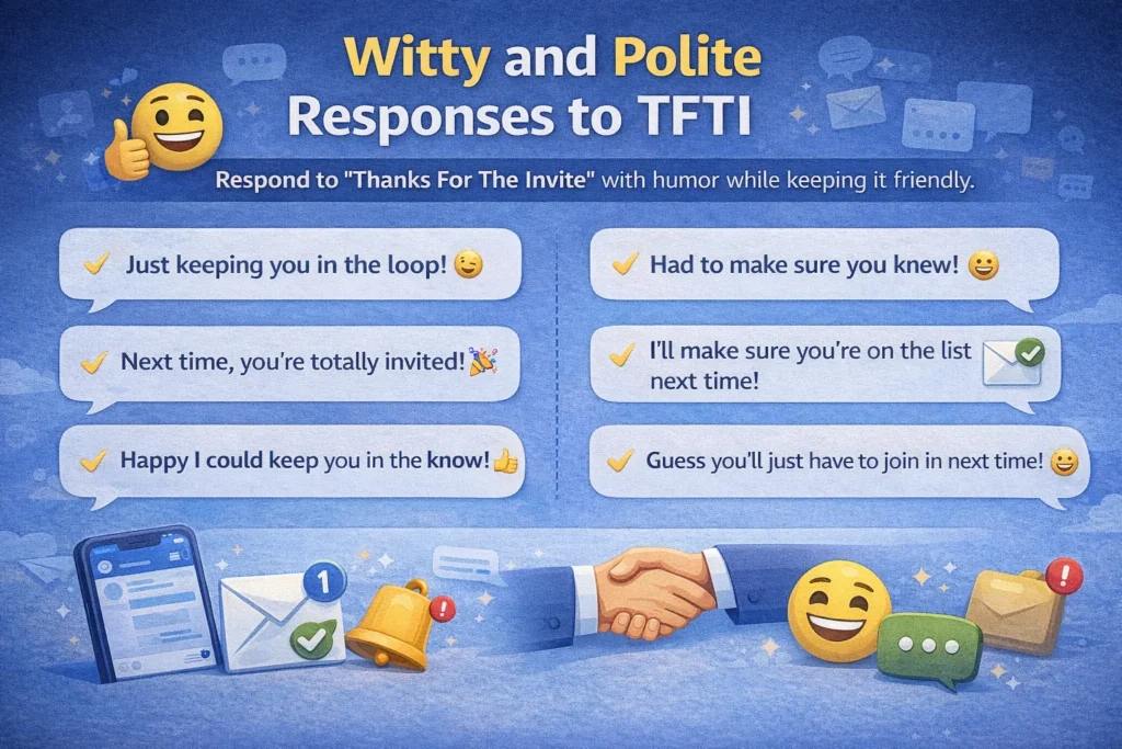 witty polite responses to tfti