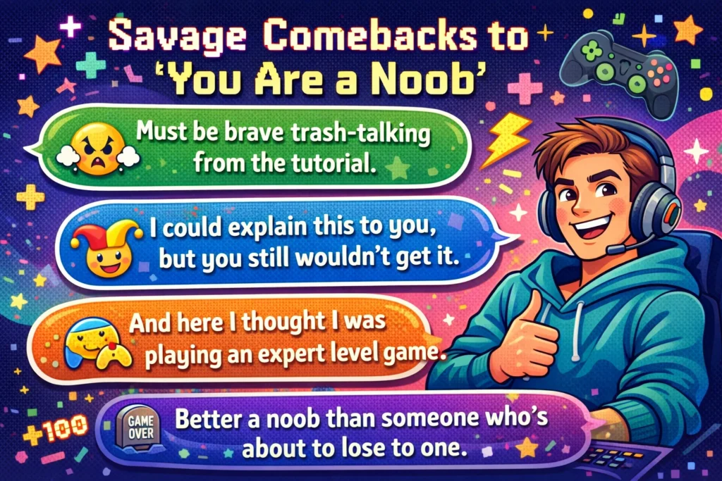 savage comebacks to you are a noob