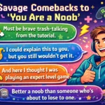 savage comebacks to you are a noob