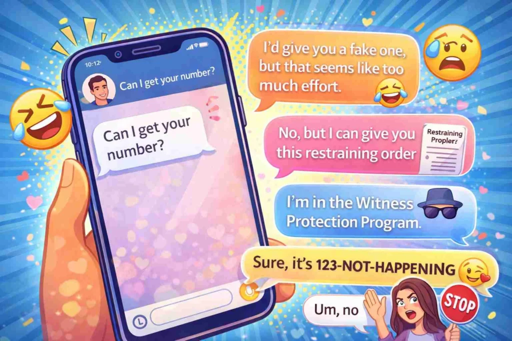 hilarious ways to say no when someone asks for your number