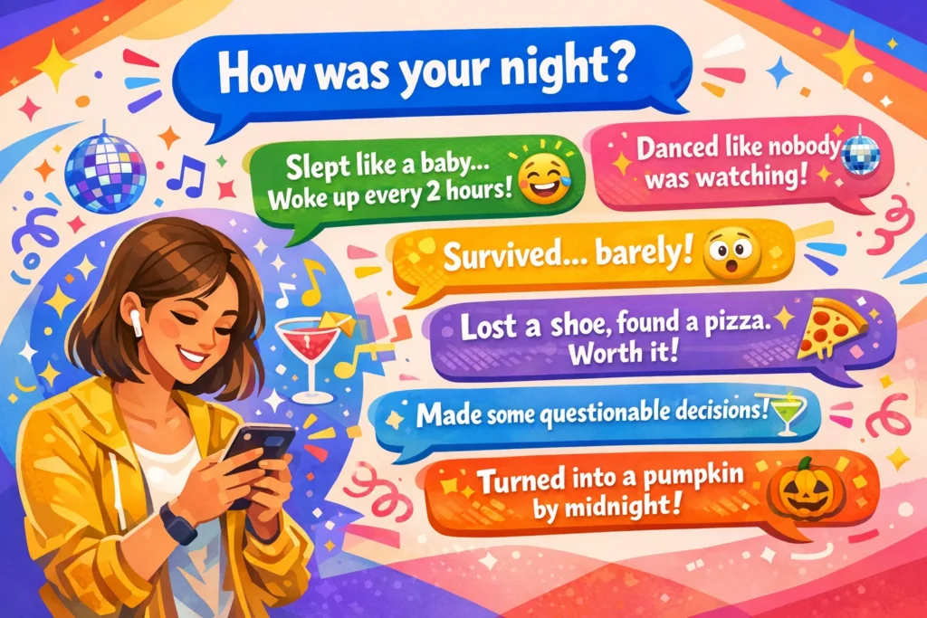 fun and engaging replies to how was your night