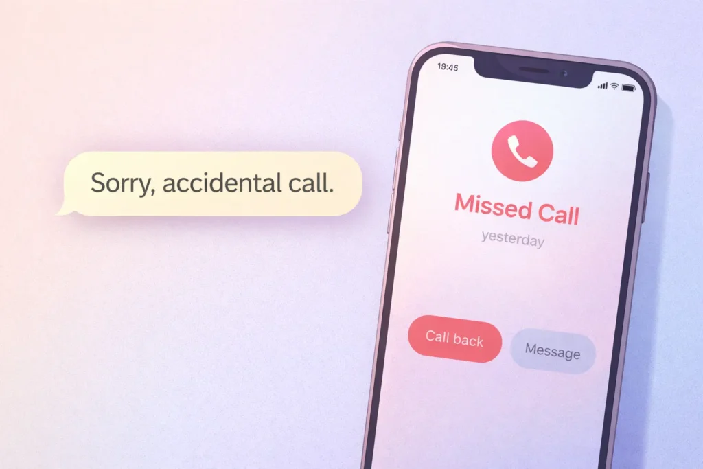 polite ways to explain an accidental whatsapp call