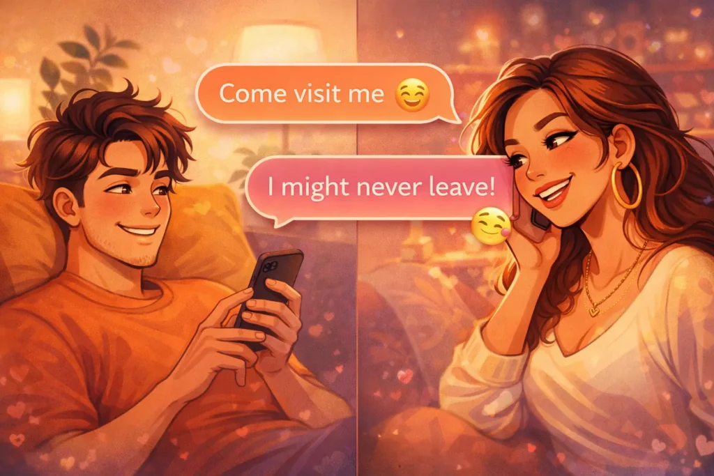 best responses to come visit me