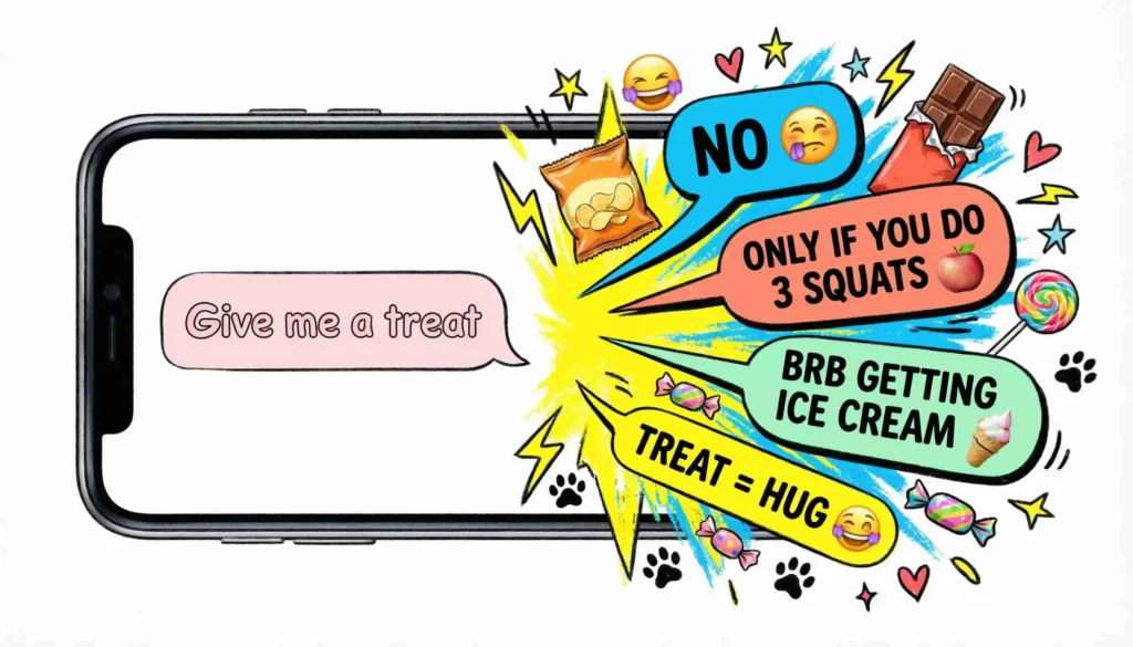 witty and funny replies to give me a treat