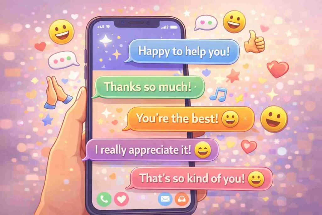 someone says happy to help you