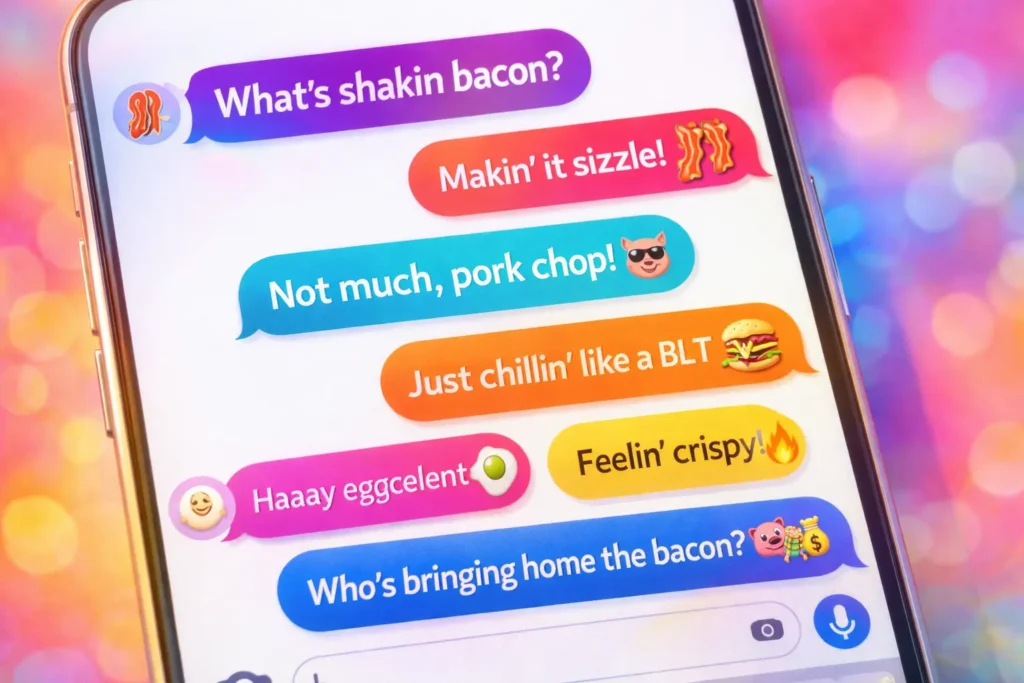 funny responses to whats shakin bacon