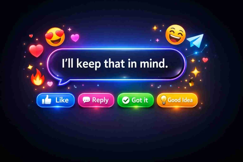 best responses to ill keep that in mind