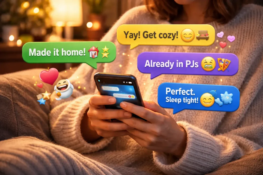 thoughtful replies to text me when you get home safely